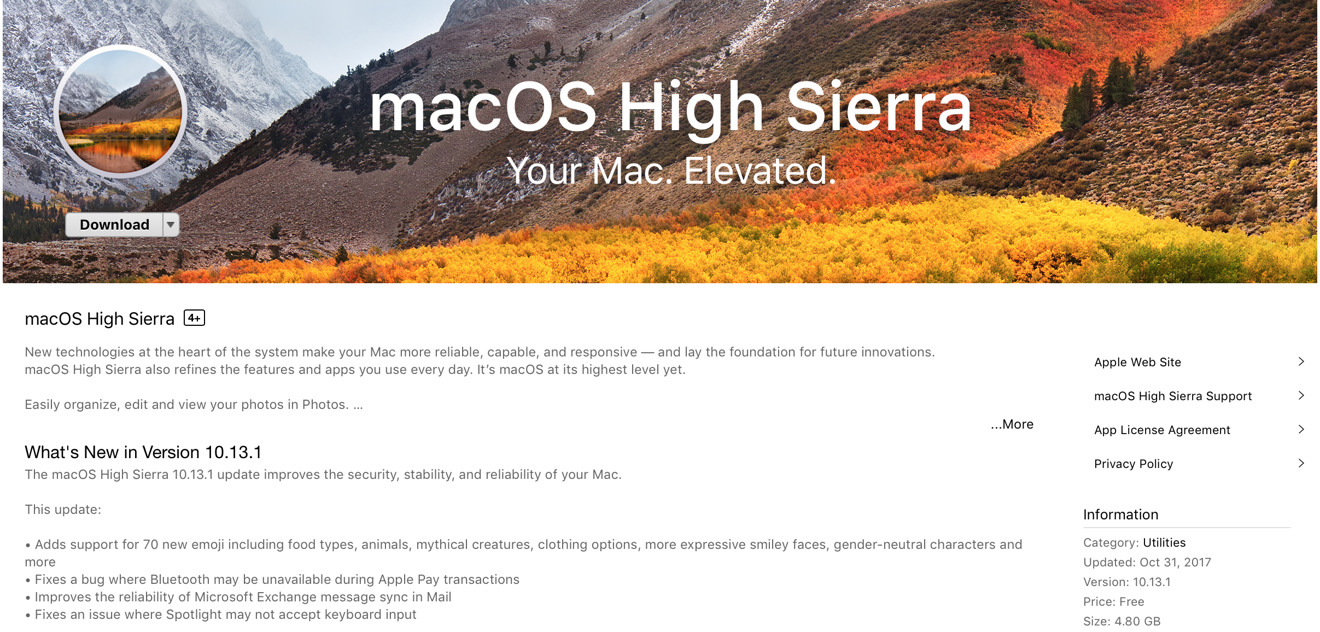 Download mac os high sierra 10.13.1 iso
